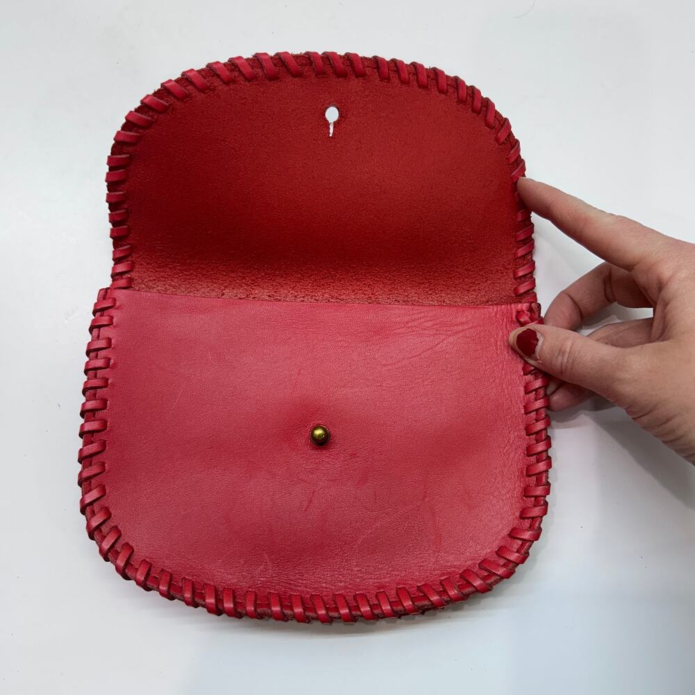Madewell Whipstitch Belt Bag MISSING BELT WALLET ONLY Red Leather - Picture 5 of 5